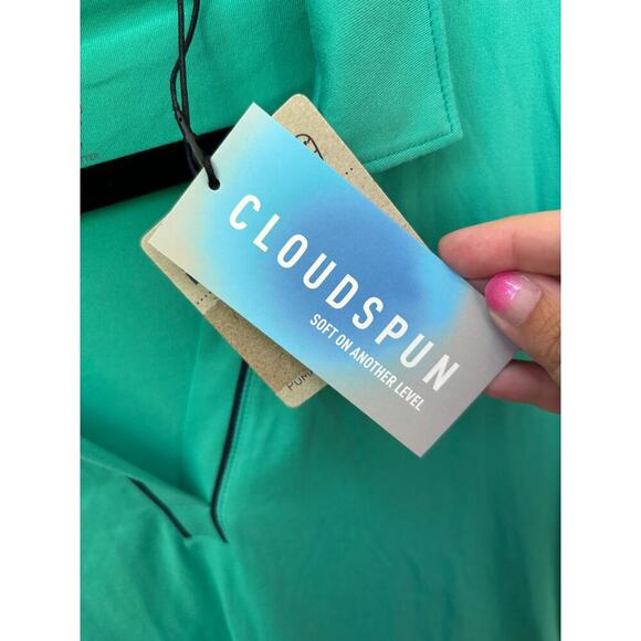 Puma Women's Sparkling Green CloudSpun Piped Sleeveless Golf Polo Size S - Picture 5 of 6